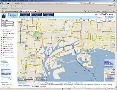 The docks in LA
We could follow the ship in real time and this is where she was loaded on the ship. 
