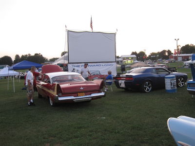 Getting ready for the drive in movie
